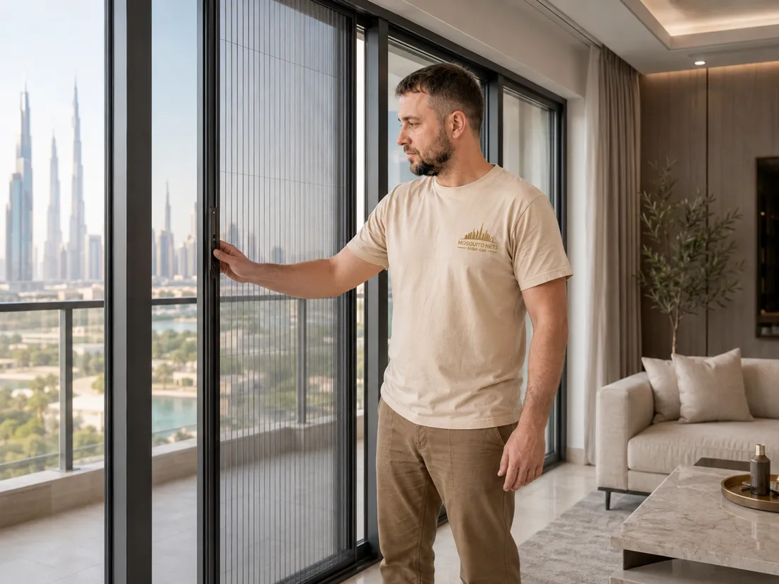 Sliding screen on a terrace